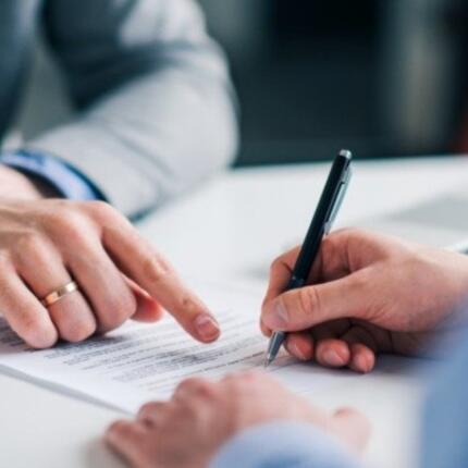 customer filling out financing form
